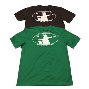 LONE DUCK OUTFITTERS Medium Shirts (Set of 2) Polyester Short Sleeve Brown Green